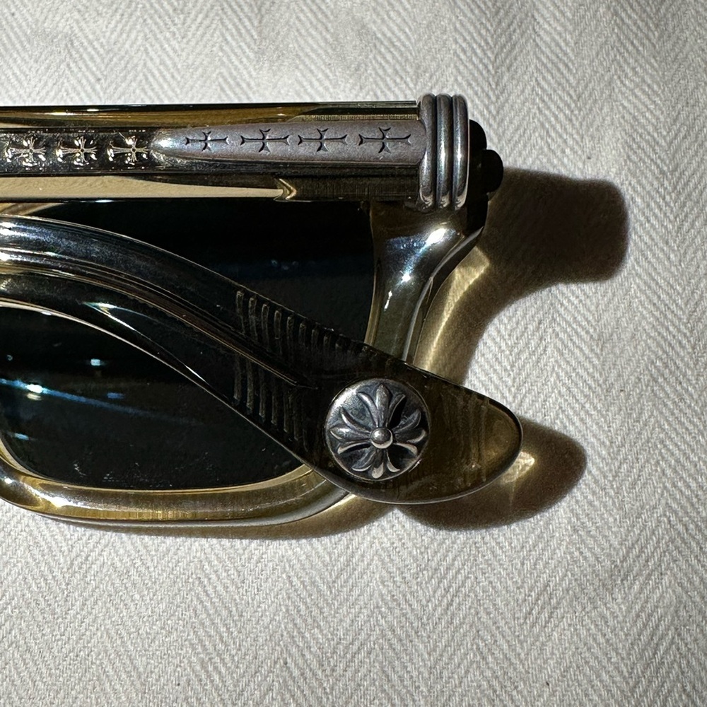 Chrome Hearts Black and Gold
Box-Officer Wayfarer Sunglasses - Picture 5 of 8